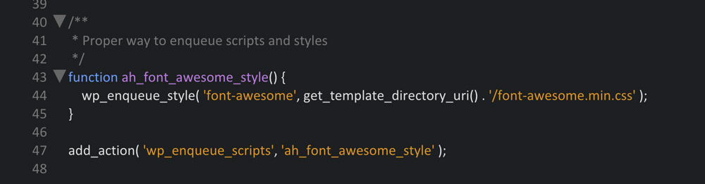 Das Font Awesome CSS в заголовке тем