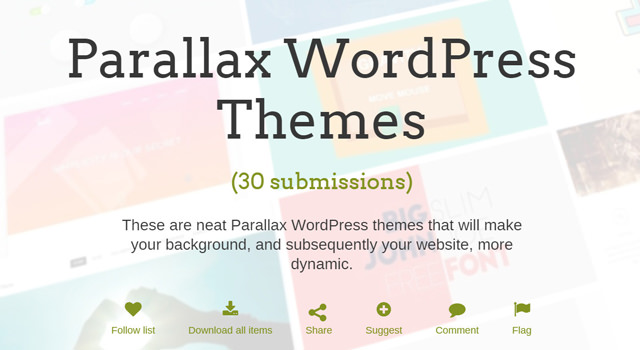 Кураторский набор тем WordPress с параллаксом