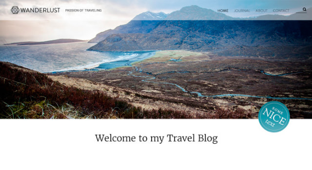 Wanderlust: чистая тема WordPress для ведения блога