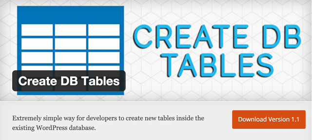 Бесплатные плагины для WordPress: create-db-tables