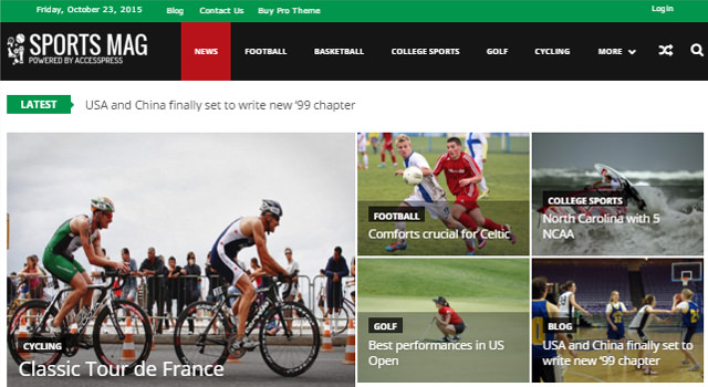 SportsMag: тема WordPress для журналов и новостей