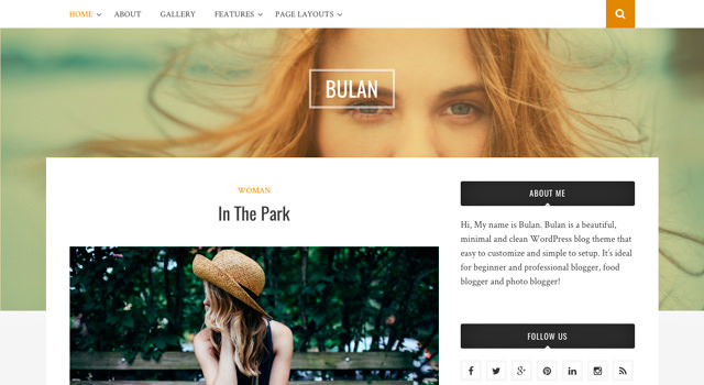 Bulan: чистая и минимальная тема WordPress для ведения блога