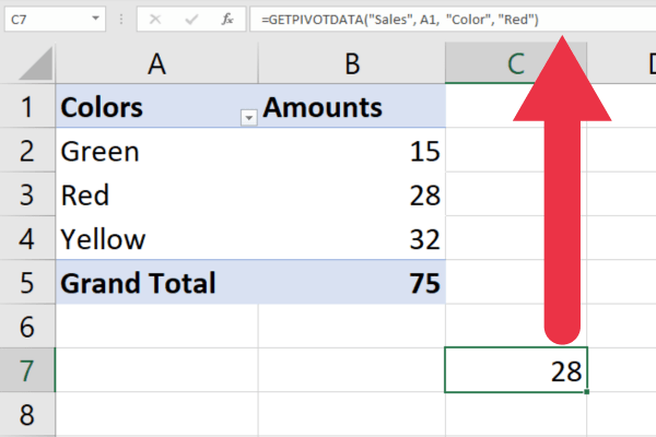 Функция getpivotdata в электронной таблице Excel