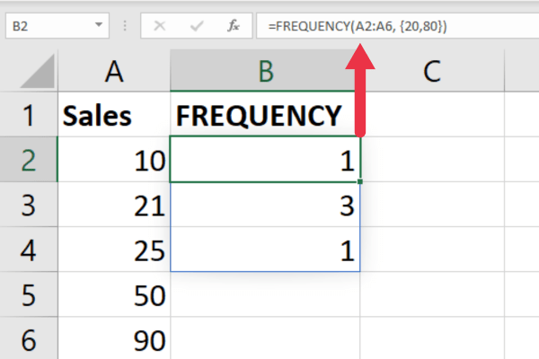 частотная функция в таблице excel